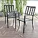 PHI VILLA Outdoor Patio Metal 3 Piece Dining Bistro Furniture Set with 2 x Chair,1 x Table