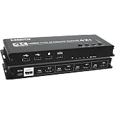 4K HDMI KVM Switch 4x1 Quad Multi Viewer 4 in 1 Out KVM HDMI Processor Screen Multiviewer Seamless for 4 PC Share Mouse Keyboard