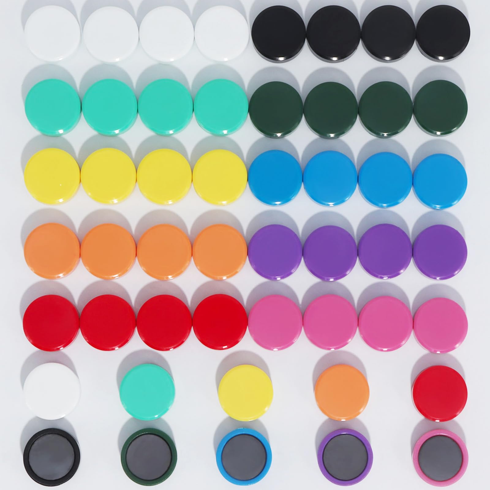 ZDZBLX Fridge Magnets, 50 Pack Strong Small Magnets for Whiteboard, Heavy Duty Mini Magnetic Dots, Cute Round Multicolour Magnets for Adults, Crafts, Notice Boards, Office, Refrigerator (10 Colours)