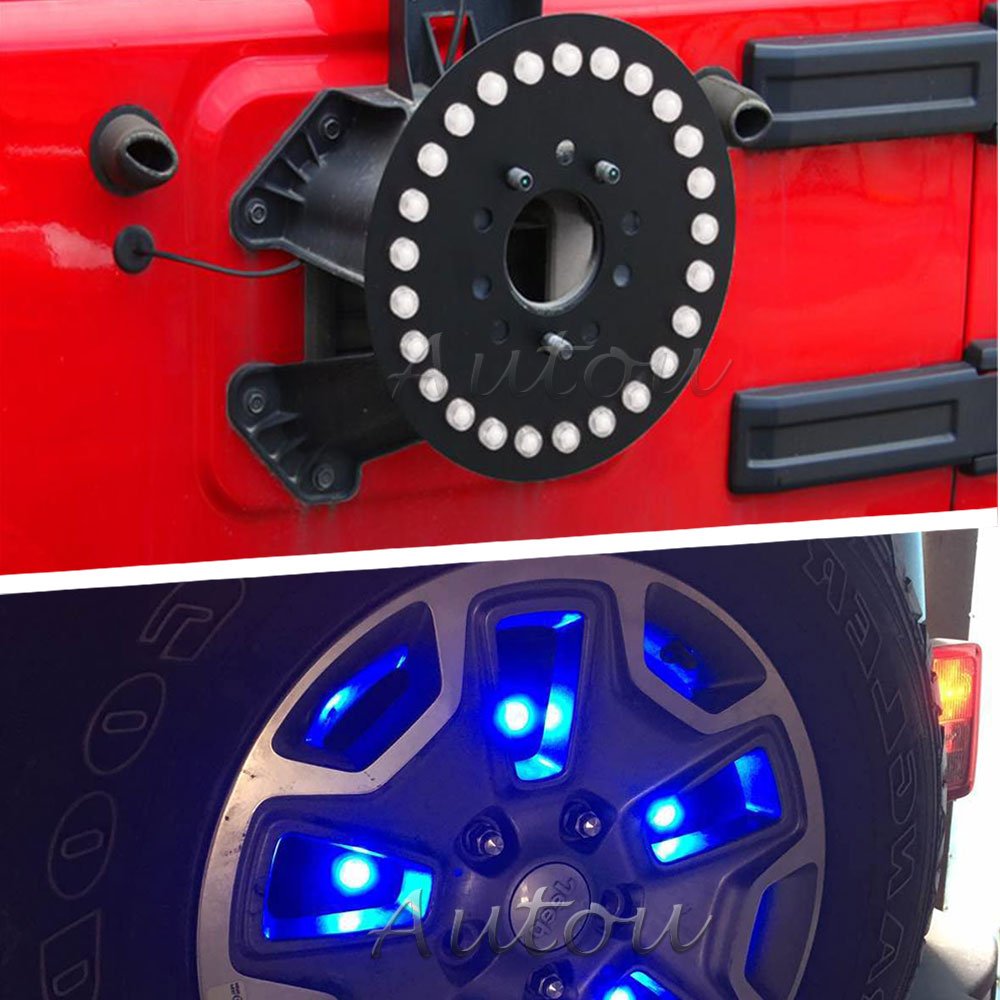 Autou Spare Tire 3rd Brake Light 25 PCS Blue LED Blubs for Jeep