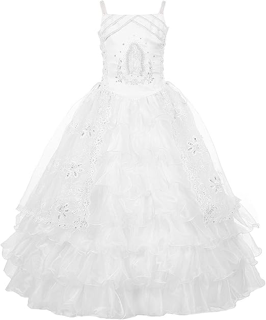 first communion dresses with virgen de guadalupe