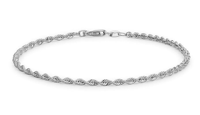 14 karat 585 Gold Kordel Armband Weißgold - 2.50 mm. Breit