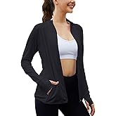 Gihuo Women's UPF 50+ Sun Protection Jackets Athletic Long Sleeve Cropped Jacket Yoga Quick Dry Workout Shirt Tops