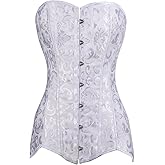 JoyPeak Women's Steel Boned Longline Overbust Corset Bustier Body Shaper Waist Training Tight Corset