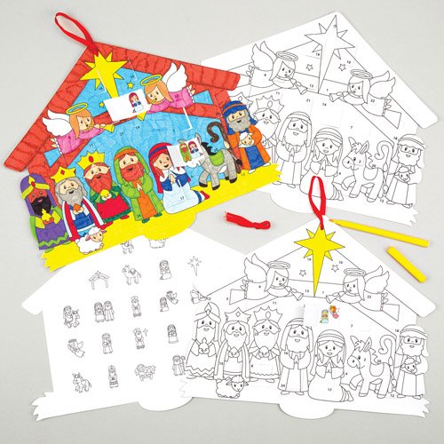 Baker Ross Nativity Advent Calendars Perfect for Xmas Children's Arts, Crafts and Decorating for Boys and Girls (Pack of 3)