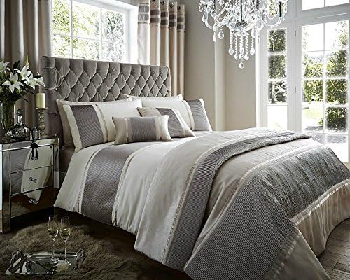 Detroit Luxury Designer Bedding Range Cream/Gold 66x90cm Curtains