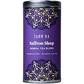 Tahmina Saffron Sleep Caffeine Free Tea: Soothing Chamomile and Lavender with Saffron, 12 Plastic-Free Pyramid Tea Bags, Makes 36 Cups of Tea (1 Pack)