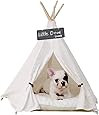 little dove Pet Teepee Dog(Puppy) & Cat Bed - Portable Pet Tents & Houses for Dog(Puppy) & Cat Beige Color 24 Inch (with or without optional cushion)