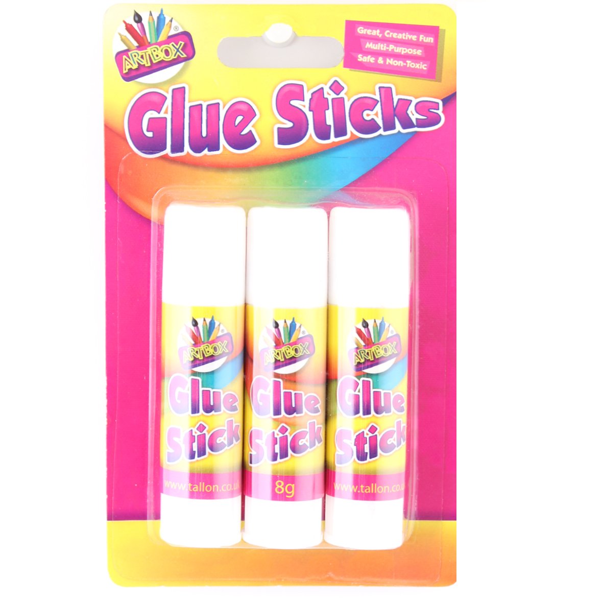 ARTBOX 8g Twist Action Glue Stick (Pack of 3), Multi