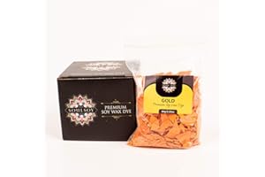 Soulsoy Candle Dye for Candle Coloring - Gold Wax Dye Flakes - Makes 400 Candles - 2oz Candle Color Dye for Soy Wax - Candle Dye for Soy Candle Making - Wax Dye for Candle Making