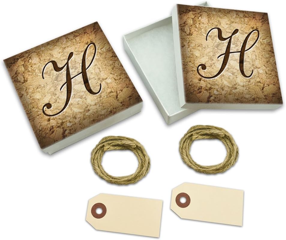 De letra H en corcho blanco juego de 2 cajas de regalo: Amazon.es: Hogar