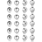 Screw Earring Backs Replacement|6 Pairs 20G/0.8mm and 6 Pairs 18G/1mm FlatBacks/Ball Back| Stainless Steel Secure Comfortable Screw Backs for Studs(Pack of 12)