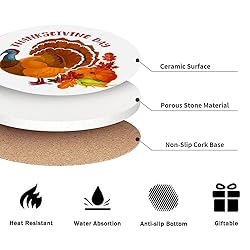 Thanksgiving Day Drink Absorbent Coasters with