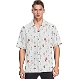 visesunny Hawaiian Shirt for Men Cute Hand Drawn