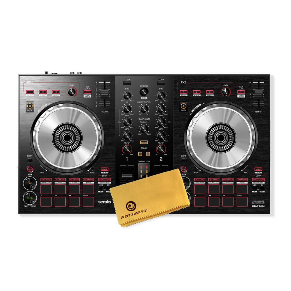 Pioneer DJ DDJ-SB3 DJ Controller Bundle with Polishing Cloth in 