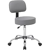 Boss Office Products Be Well Medical Spa Professional Adjustable Drafting Stool with Back, Grey (B245-GY)