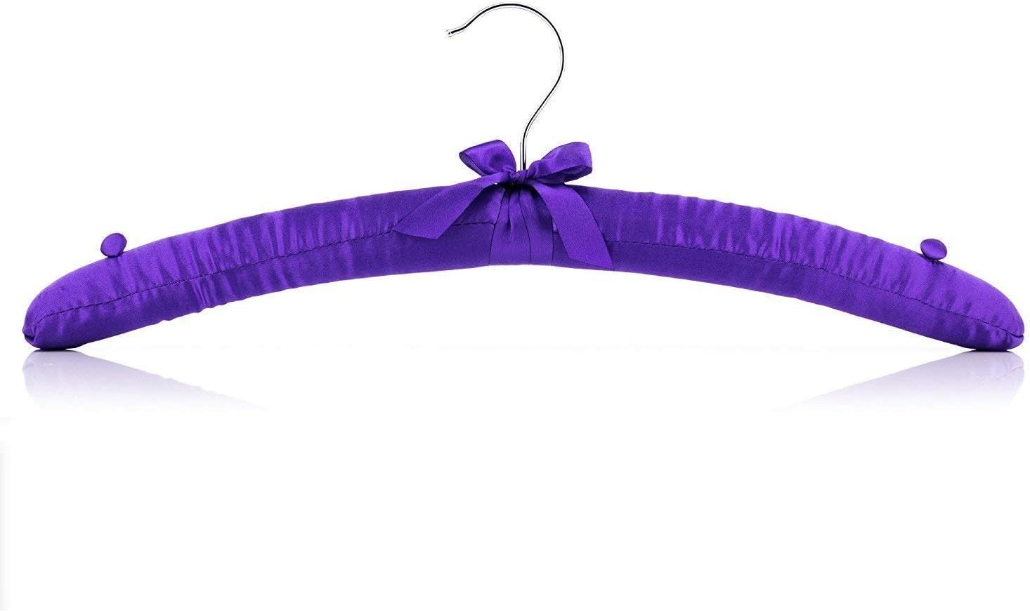 HANGERWORLD Pack of 20 Ultra Violet 43cm Satin Padded Clothes Hangers