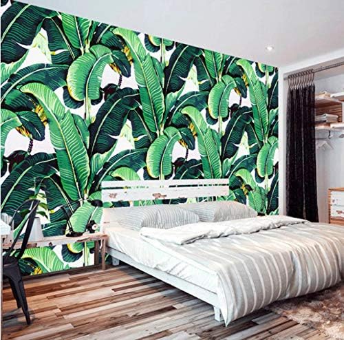 GBHL European Style Retro Tropical Rain Forest Plant Banana Leaf Photo Wallpaper Pastoral Mural Background Wall Mural Bedroom,400x280 cm (157.5 by 110.2 in)
