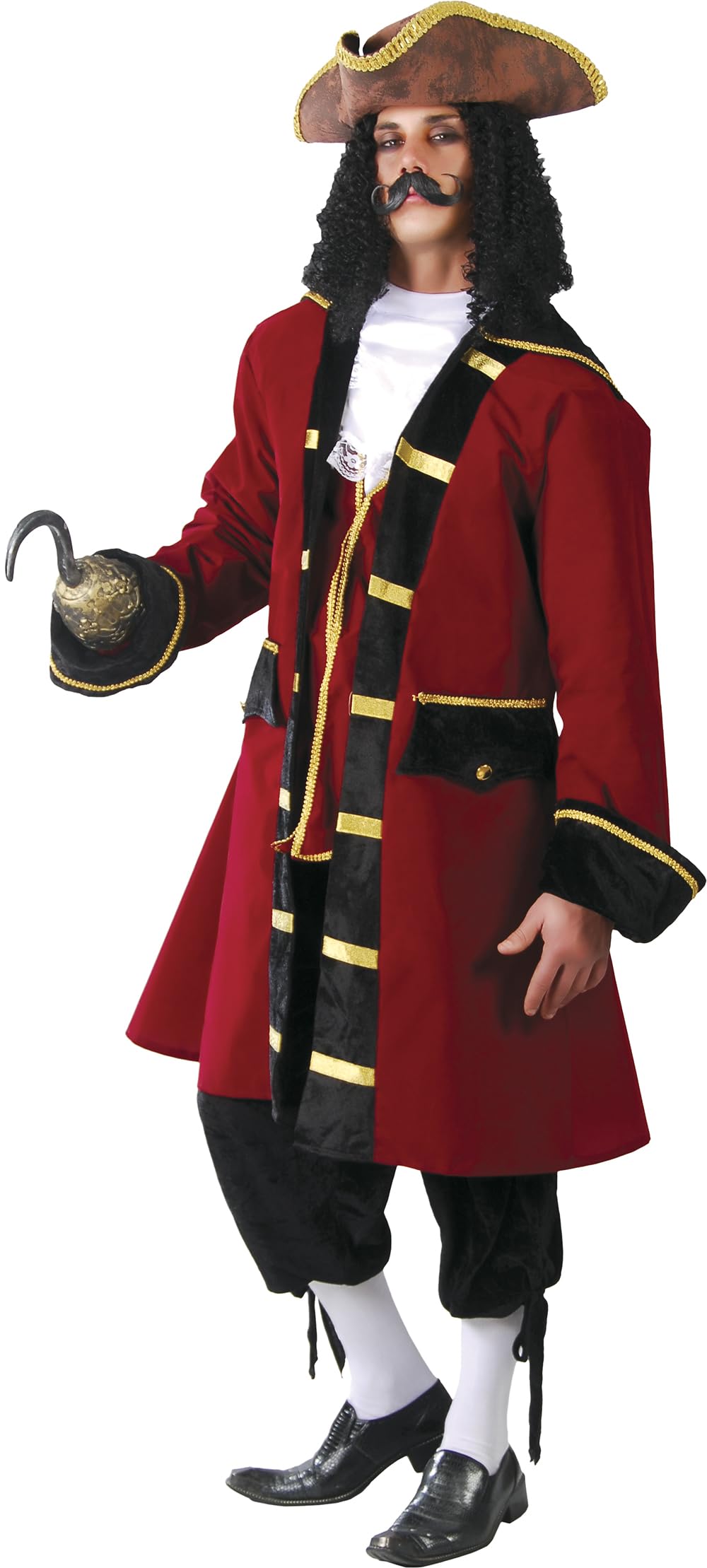 FIESTAS GUIRCA | Pirate Captain Fancy Dress Costume Adult (42-44/ L) - Jacket, Trousers and Chest Piece - Corsair and Buccaneer Costumes for Halloween, Carnival and Fancy Dress Parties - Men — image 1