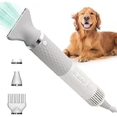 ThinkPet Dog Hair Dryer for Pet Grooming High Velocity Force Blower, Lightweight Portable Dog Dryer for Small Medium Large Dogs Grooming Hair Dryer - 4 Levels Temperature 3 Blow Speed 4 Nozzle White