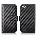 Cellularvilla Wallet Case for BLU Life Play L100A Carbon Fiber Black Pu Leather Wallet Card Flip Open Pocket Case Cover Pouch