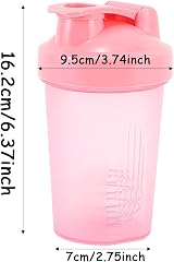 DDSHUN Pink Shaker Bottle 400 ml Protein Powder Mixer with Mixball BPA Free view 2