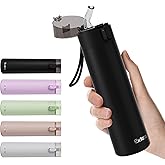 9oz Small Water Bottles with Straw, Mini Water Bottle with One-Hand Open Design, Leak-Proof Locking Lid for Hot&Cold Drinks, Small Travel Water Bottle - 100% Leakproof for School, Travel...(Black)