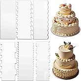 6-Piece Clear Acrylic Cake Decorating Scraper Set &ndash; Large Icing Smoothers and Edge Combs for Buttercream, Frosting, Mousse, and Baking Projects