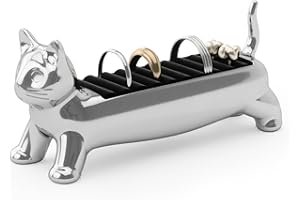 Umbra Ali Cat Ring Holder - Gift for Pet Kitty Kitten Lover - Jewelry Storage, Chrome