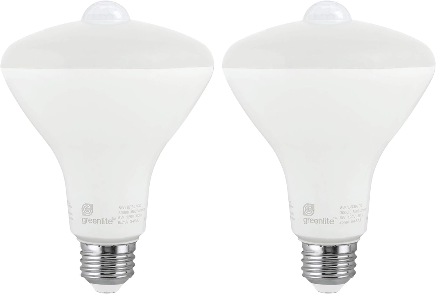 LED BR30 8W Motion Sensor Light Bulb, 3000K Bright White, 65W