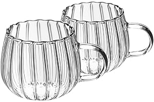 RQPQBO Clear Pumpkin Cups with Handle Classic Halloween Mugs Halloween Pumpkin Glass Coffe Mugs Warm Beverage Mugs Tea Cups Cute Pumpkin Halloween Coffee Mugs for Home Office Party 350m (Pumpkin(2Pcs))