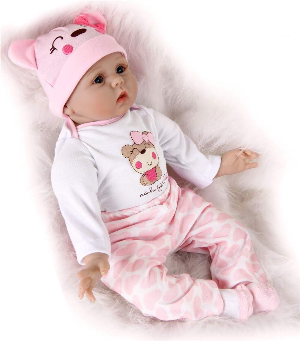 MAIHAO Reborn Baby Dolls Smile Girl Realistic Toddler Silicone Vinyl Babies Pink Outfit 20 Inch Newborn Babies Toys For Kids - Image 5
