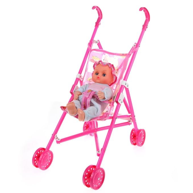 Vktech® Dolls Buggy Stroller Pushchair Pram Foldable Toy