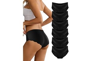 Dawnrole Seamless Underwear for Women No Show Mid Waist Briefs Breathable Soft Ladies Panties 6 Pack
