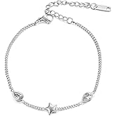 Dainty Star Bracelet for Women Minimalist Stainless Steel Link Bracelet Jewelry
