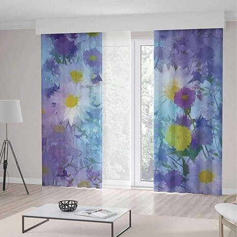 Amazon Co Jp Yoliyana 窓用カーテン 水彩 花 ホームデコレーション 草原の牧草地 春の風景 イラスト 141w X 94l Inches Cl Be 903 Z 02 003 K360xg241 1386 ホーム キッチン