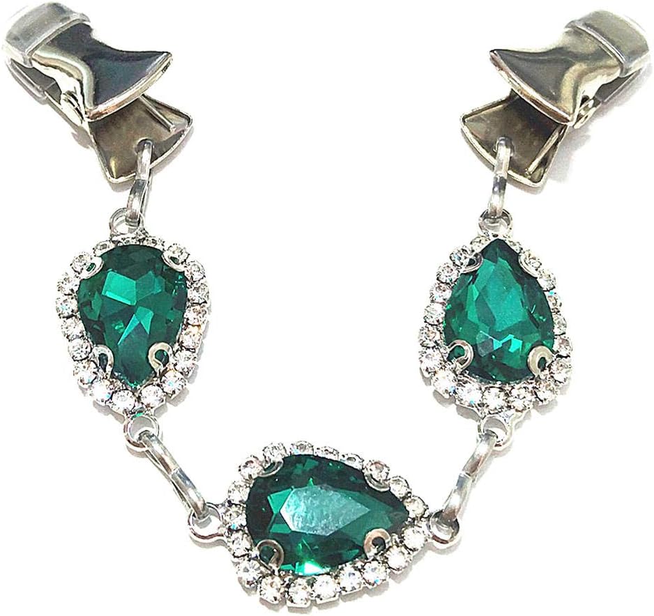 Water Droplets Crystal Rhinestone Cardigan Guard Clamps Women Sweater Closure Clip Cape Shawl Pin Costume Cloak Clasp