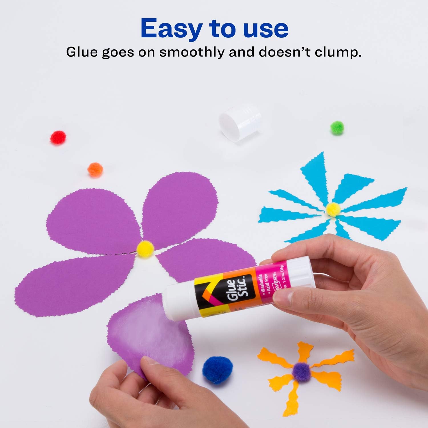 Avery Glue Stick White, Washable, Nontoxic, 1.27 oz. Permanent Glue Stic, 6pk (98073), Clear : Office Products