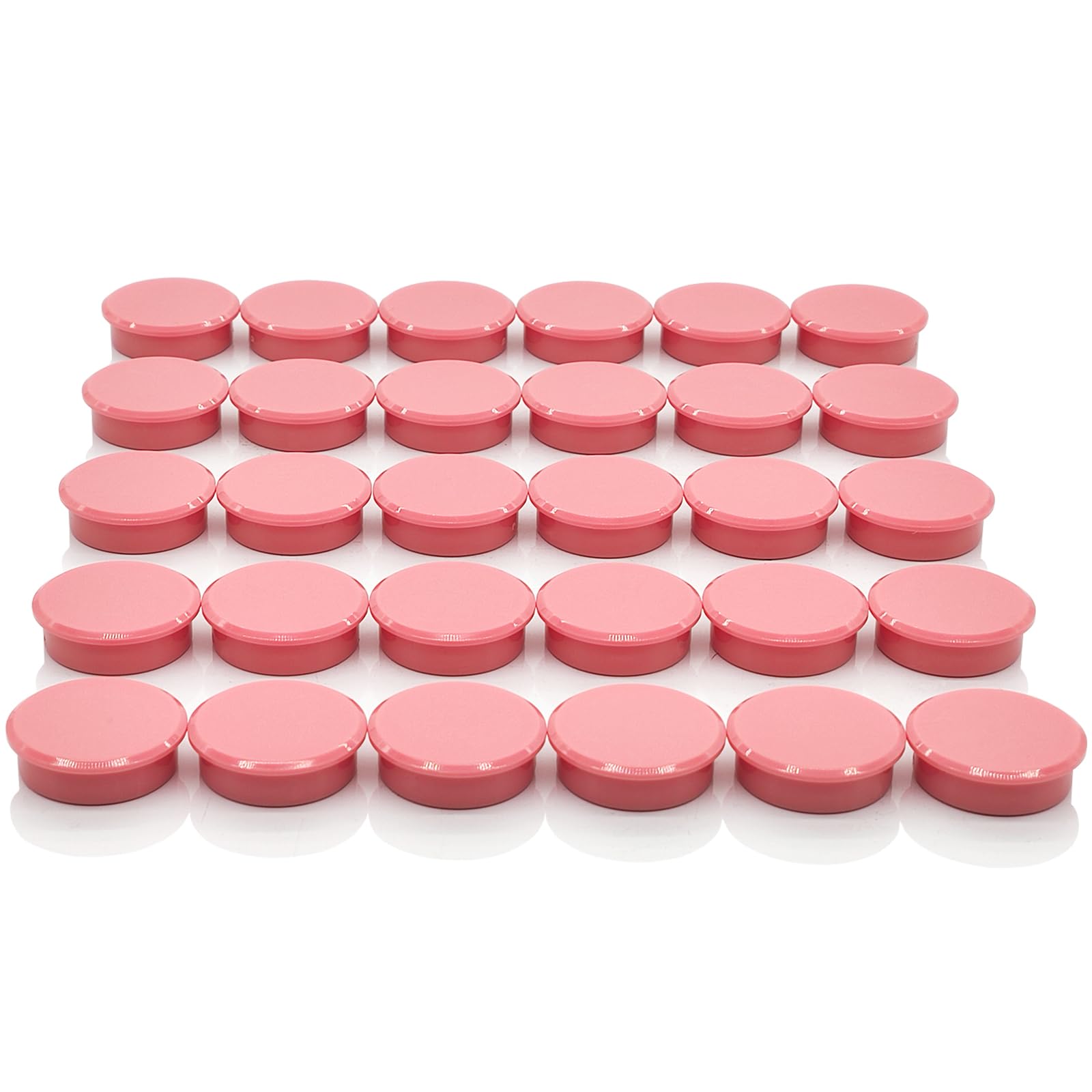 PYJLBX Small Round Fridge Magnets - 30 Pack Pink Strong Mini Round Craft Magnets for Whiteboards, Notice Boards, Office Organisation, School & Classroom Supplies, Cute Decorative Magnets for Adult