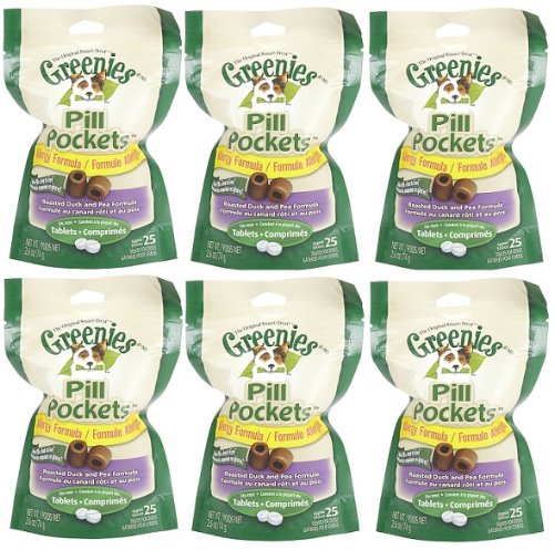 Greenies Low Allergen Dog Pill Pockets Duck & Pea Tablets 15.6 oz (6x2.6ozbag) Greenies Low Allergen Dog Pill Pockets Duck & Pea Tablets 15.6 oz (6x2.6ozbag)
