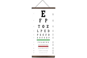 jszip Professional Snellen Eye Chart Wall Hanging, 16 x 32 inches, Canvas Print with Walnut Wood Frame, Vision Testing Chart