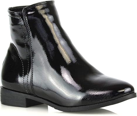 flat black ankle boots