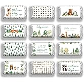 arricraft 120 Pcs Baby Shower Candy Wrappers, Woodland Animals Pattern Mini Candy Bar Sticker Welcome Chocolate Bar Label Sticker for Fete Day Party Decoration Stickers Supplies