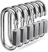 Ekunbuy 304 Stainless Quick Link 3/16 in Heavy Duty Locking Clip six pack view 1