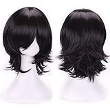 ANESHE Men's Short Layered Hair Anime Cosplay Wig