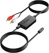 AUTOUTLET 192kHz DAC Optical to RCA Converter with 1.1m Cable