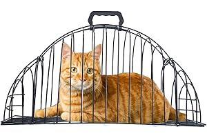 ZLXHDL Escape-Proof Metal Cat Bathing Cage,Scratch-Resistant Grid,Dual Doors,Portable Shower Cage with Carry Handle for Small Cats (Small)