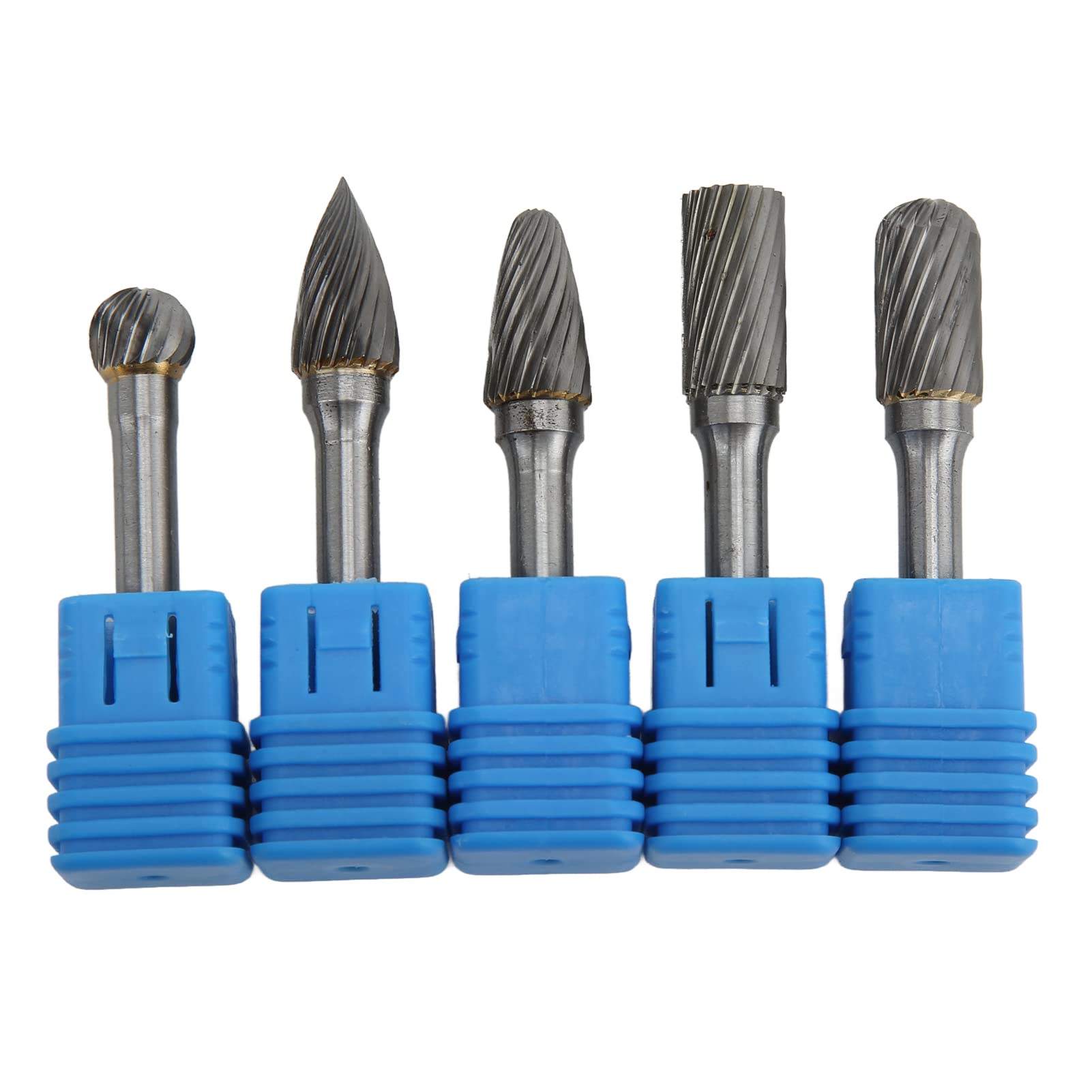 Grinder Bits Set, 5Pcs/Set 6x10mm Tungsten Carbide Grinder Burrs Carving Tools Rotary Die Grinder Bits 6mm Shank Rotary Burrs Set for Polishing Grinding Engraving Drilling (ACDFG)