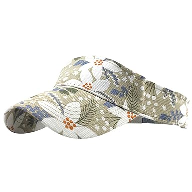 Staude Sonnenhut,Lookhy Unisex Leerer Oberer Sonnenhut Gewaschener Leinwandvisier Bedruckte Outdoor-Kappe Einstellbar