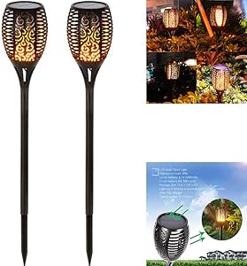 Che Luces De Antorcha Solar, 12 Luces LED De Paisaje, Encendido/Apagado